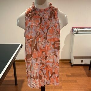 Nine West Floral Mini Dress - Orange and White